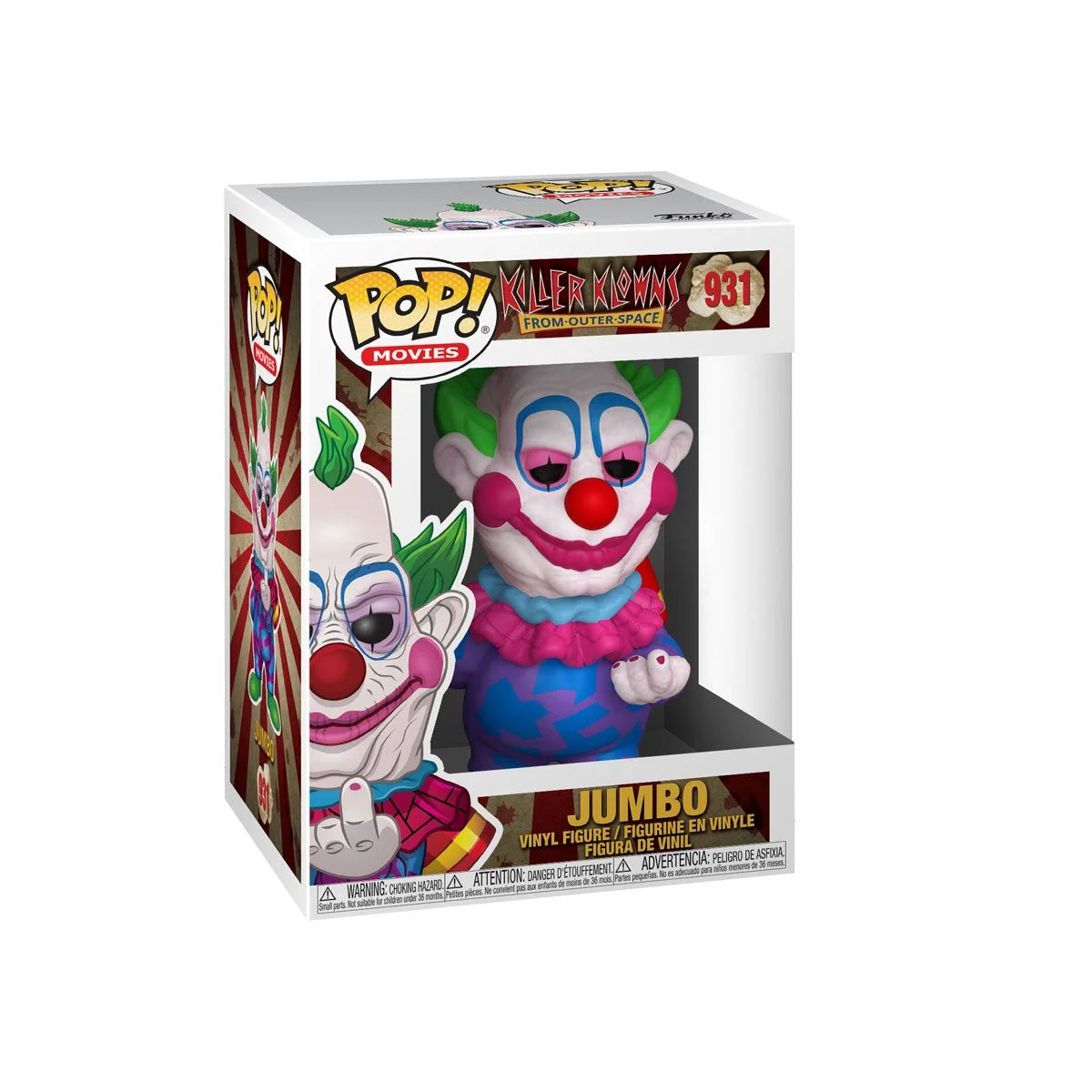 Killer Klowns from Outer Space Jumbo Funko Pop! Vinyl Figure #931 W/Protector