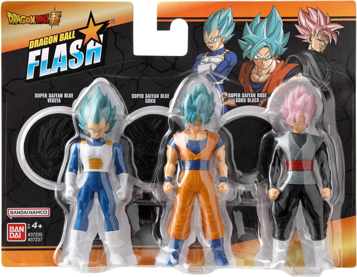Bandai Dragon Ball Flash Figure Multipaks Super Saiyan Goku Blue Vegeta Rose Goku Black 3 Pieces/set PVC Action Figure Toys - LeCharms & Co.