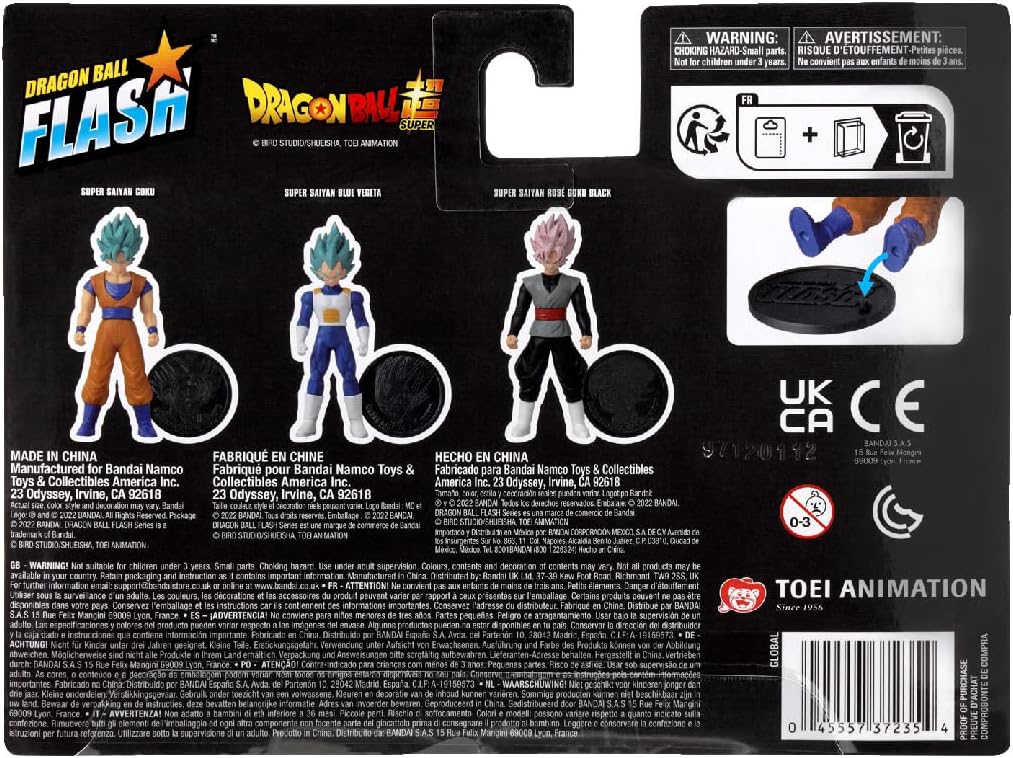 Bandai Dragon Ball Flash Figure Multipaks Super Saiyan Goku Blue Vegeta Rose Goku Black 3 Pieces/set PVC Action Figure Toys - LeCharms & Co.