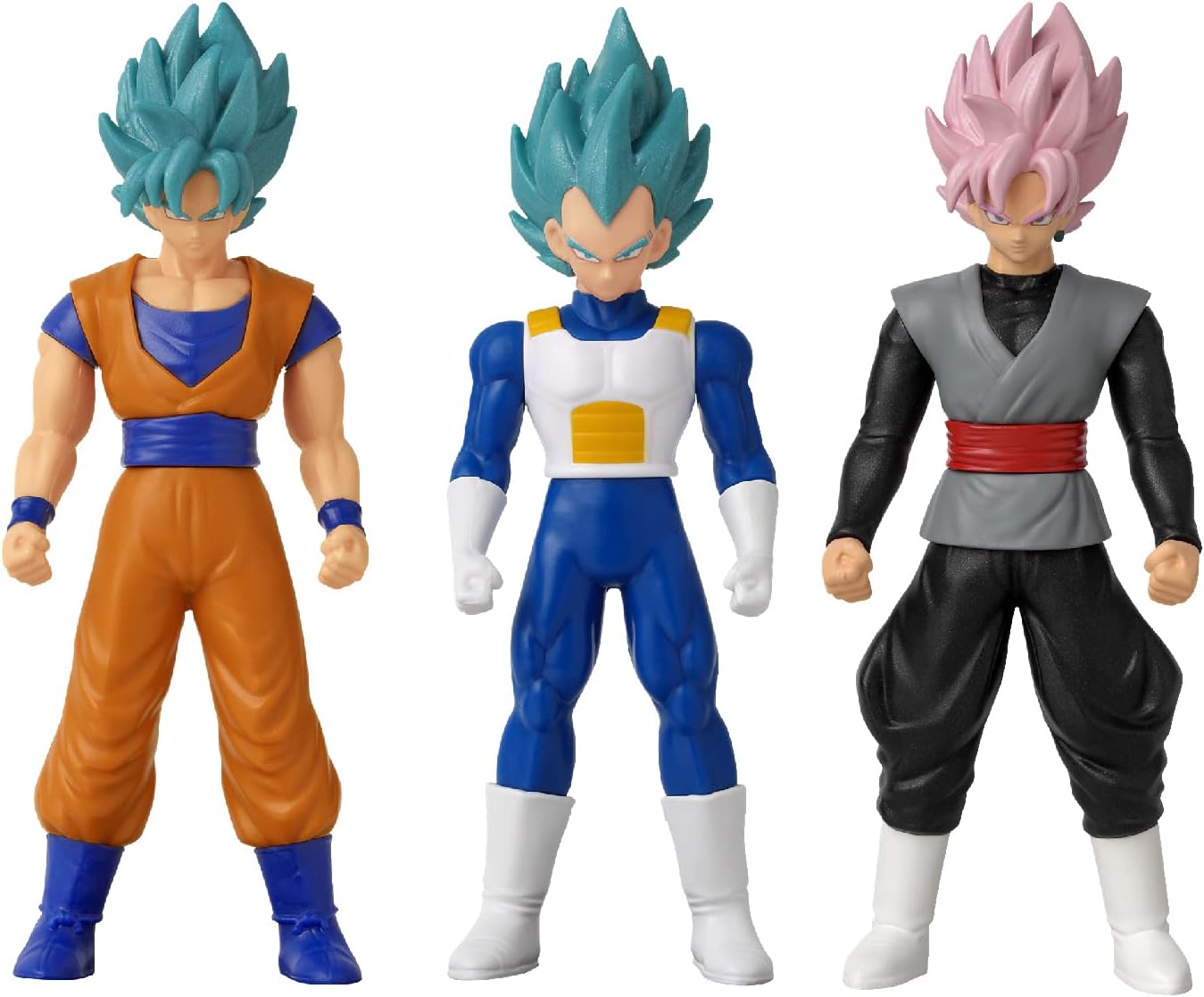 Bandai Dragon Ball Flash Figure Multipaks Super Saiyan Goku Blue Vegeta Rose Goku Black 3 Pieces/set PVC Action Figure Toys - LeCharms & Co.