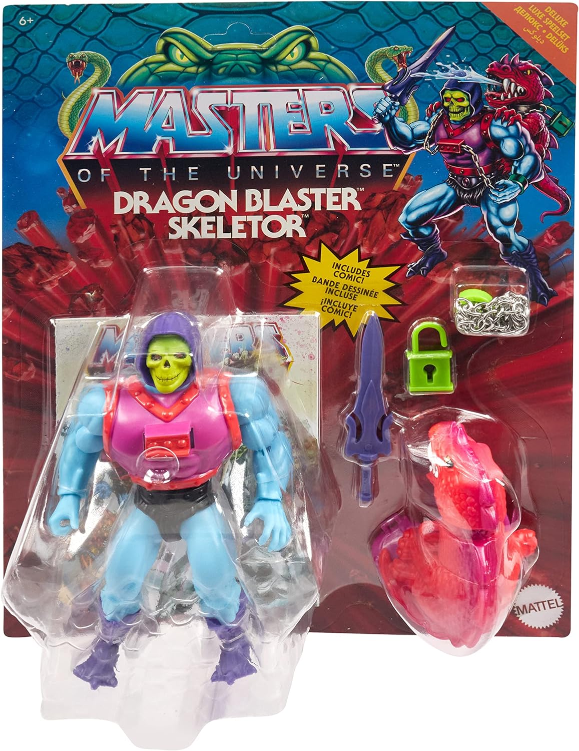 Masters of the Universe Origins Action Figure with Accessories, Deluxe Dragon Blast Skeletor 5.5 Inch, Motu Collectible - LeCharms & Co.