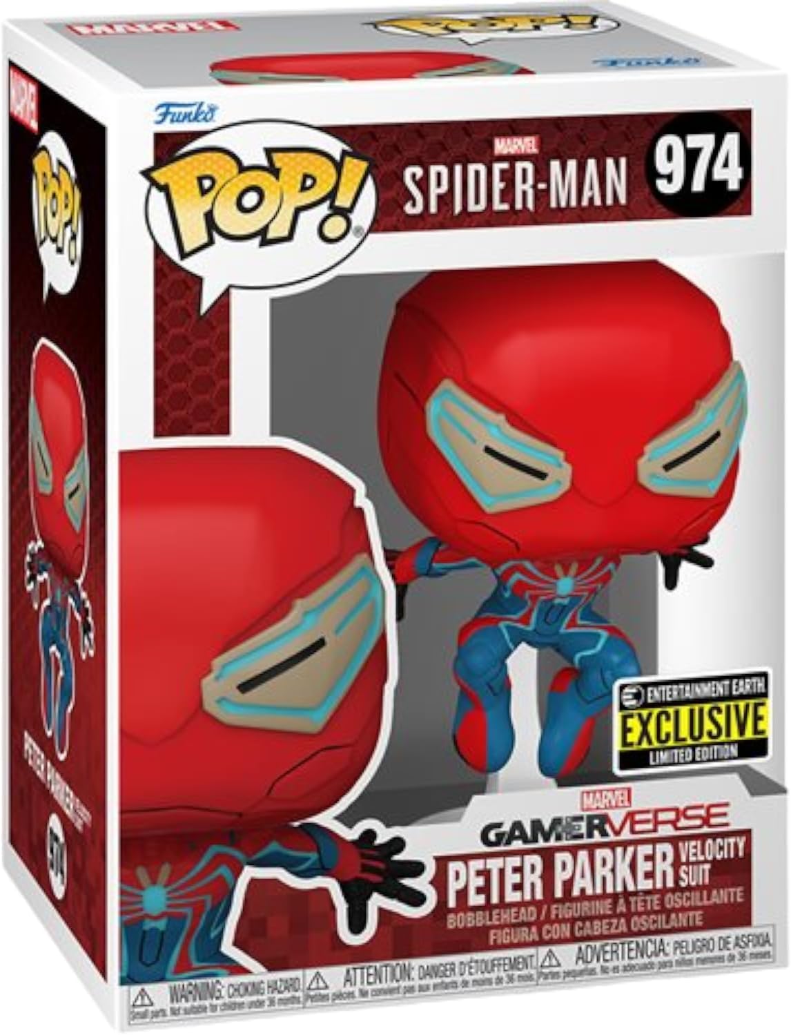 Spider-Man 2 Peter Parker Velocity Suit Funko Pop! Vinyl Figure #974 - Entertainment Earth Exclusive W/Protector Bundle - LeCharms & Co.