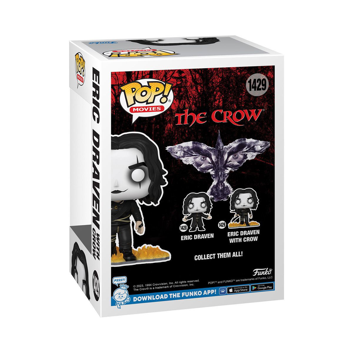 The Crow Eric Draven with Crow Funko Pop! Vinyl Figure #1429 W/Protector - LeCharms & Co.