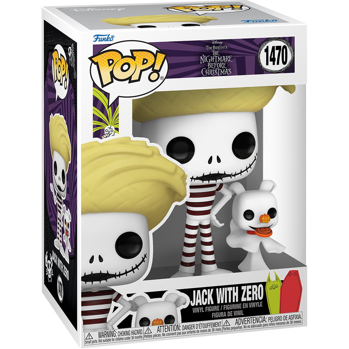 The Nightmare Before Christmas Jack with Zero (Beach) Funko Pop! Vinyl Figure and Buddy #1470 W/Protector Bundle - LeCharms & Co.
