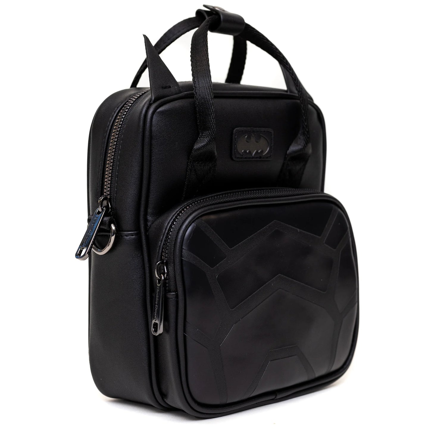 Buckle-Down DC Comics Bag, Cross Body, Batman Embossed Armor Texture Black, Vegan Leather