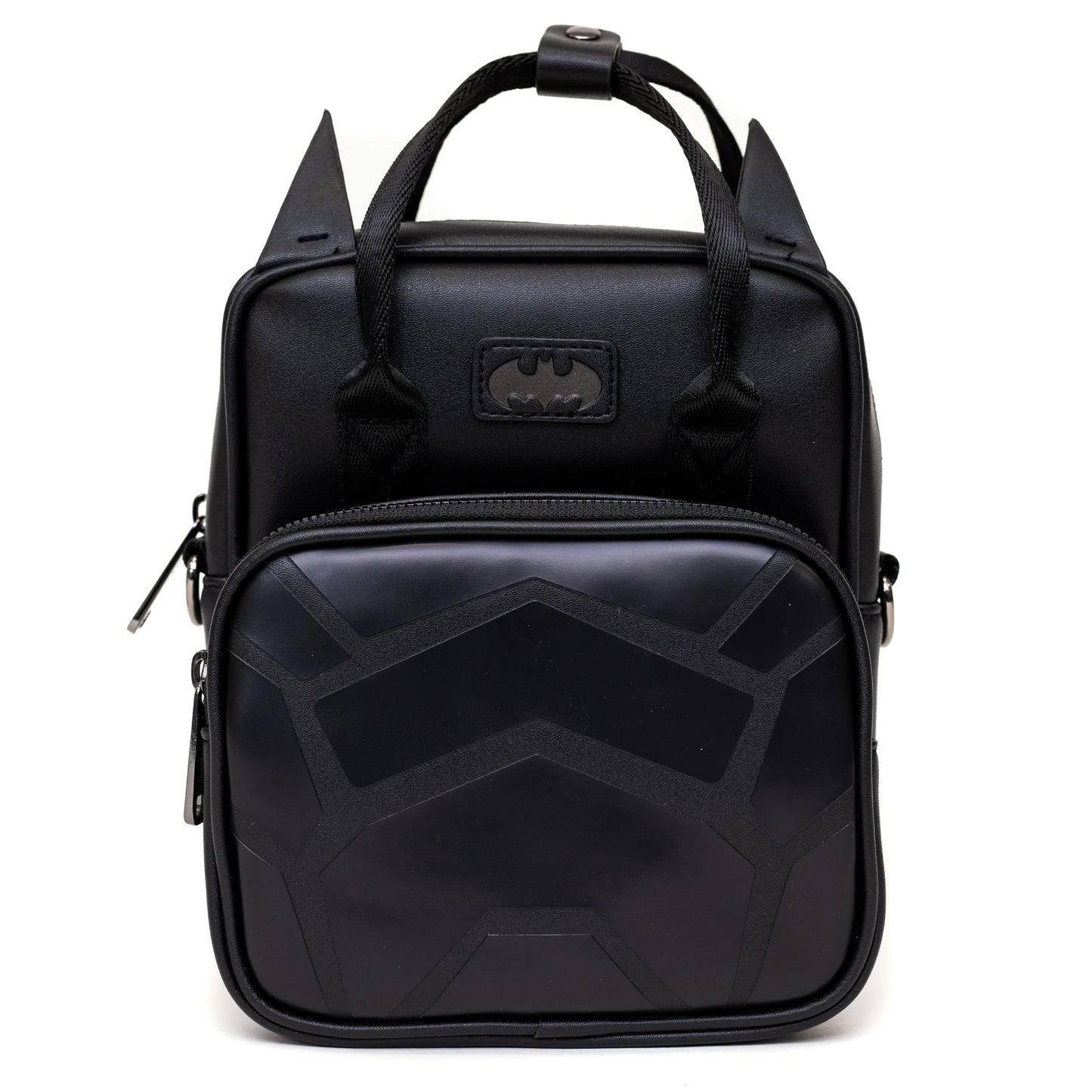 Buckle-Down DC Comics Bag, Cross Body, Batman Embossed Armor Texture Black, Vegan Leather