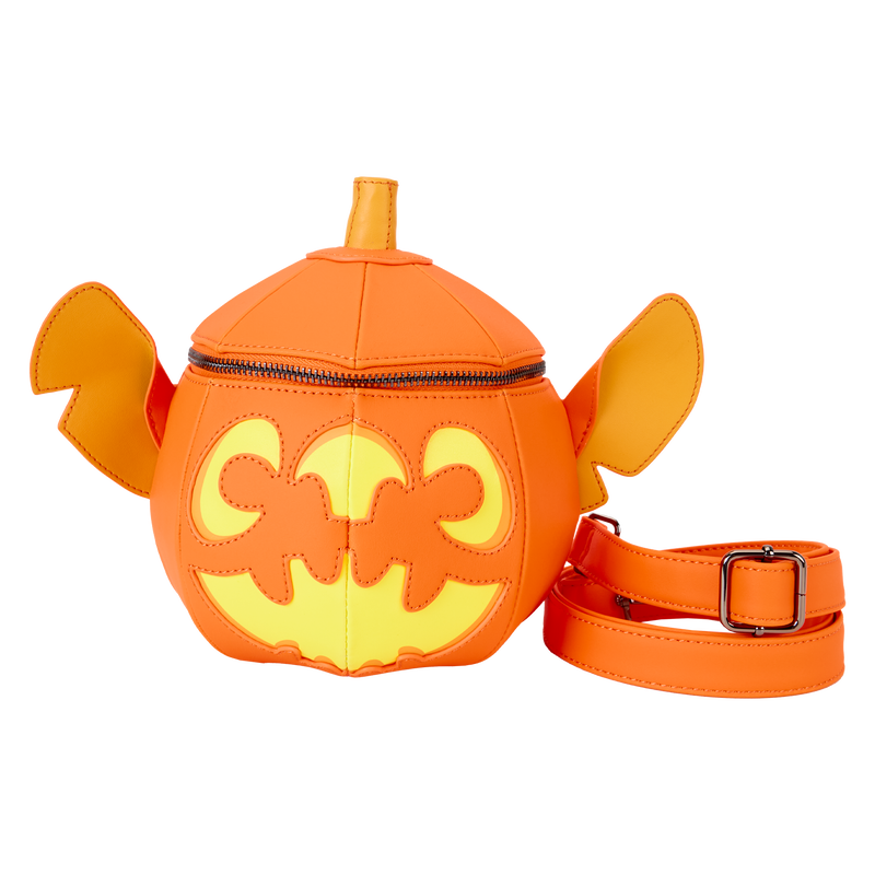 Loungefly Disney
Stitch Pumpkin Head Figural Glow Crossbody Bag
