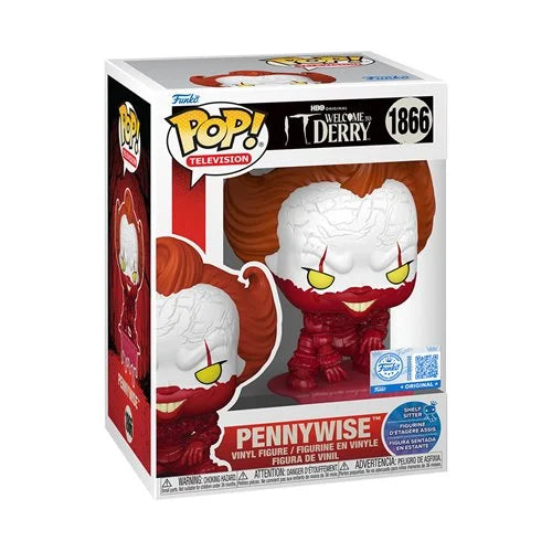 Funko Pop! It: Welcome to Derry Pennywise Bloody Shelf Sitter #1866 - Entertainment Earth Exclusive