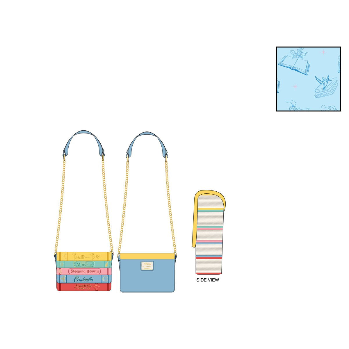 Disney Princess Classic Books Crossbody Purse