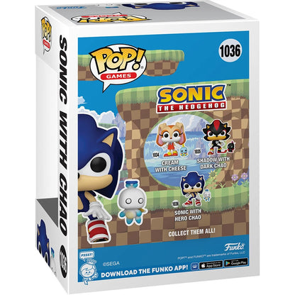 Sonic The Hedgehog Funko Pop! Vinyl Figure with Chao Buddy #1036 W/Protector Case