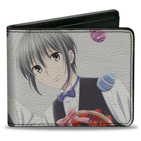 Bi-Fold Wallet - Fruits Basket Kyo and Yuki Easter Themed Animage Magazine Poster Pose Gray - LeCharms & Co.
