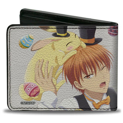 Bi-Fold Wallet - Fruits Basket Kyo and Yuki Easter Themed Animage Magazine Poster Pose Gray - LeCharms & Co.