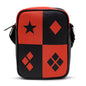 DC Comics Bag, Cross Body, Harley Quinn Diamonds Icons Red Black, Vegan Leather - LeCharms & Co.