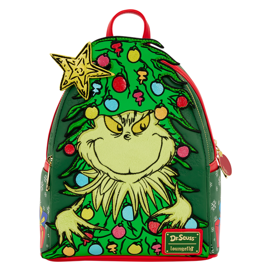 Loungefly Dr. Seuss How the Grinch Stole Christmas! Tree Light Up Plush Mini Backpack