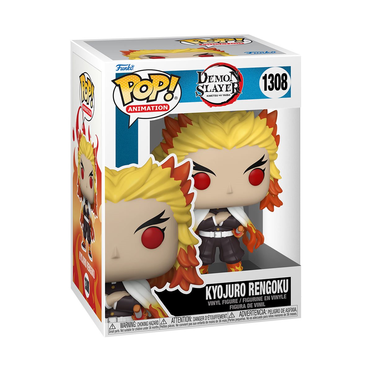 Demon Slayer: Kimetsu no Yaiba Kyojuro Rengoku Funko Pop! Vinyl Figure #1308 W/Protector - LeCharms & Co.