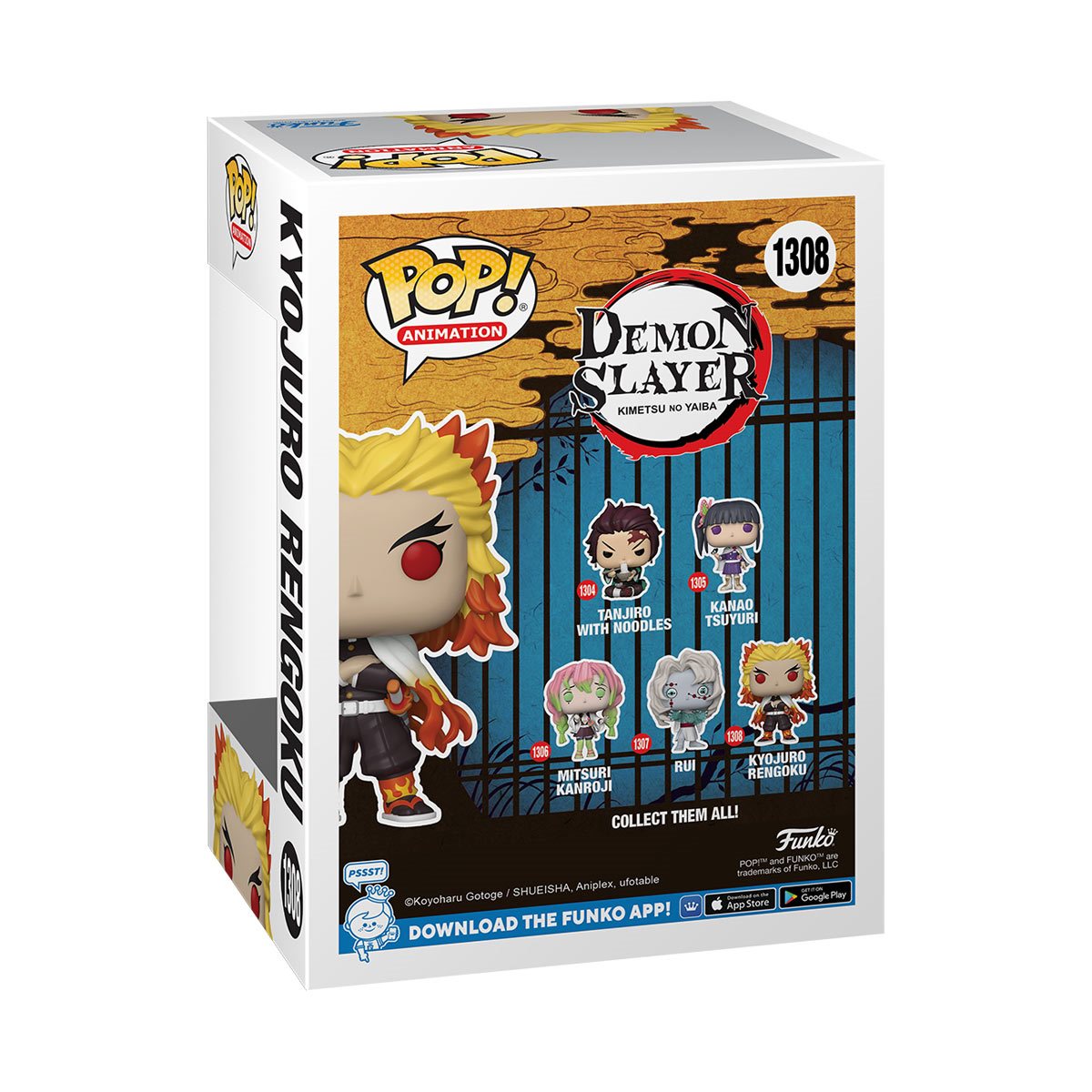 Demon Slayer: Kimetsu no Yaiba Kyojuro Rengoku Funko Pop! Vinyl Figure #1308 W/Protector - LeCharms & Co.