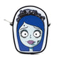 Horror Movies Vegan Leather Cross Body Bag, Emily the Corpse Bride Face Applique Pale Blue - LeCharms & Co.
