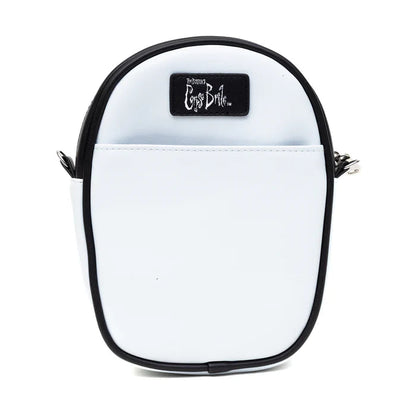 Horror Movies Vegan Leather Cross Body Bag, Emily the Corpse Bride Face Applique Pale Blue - LeCharms & Co.