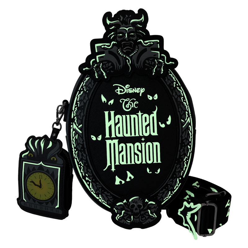 Loungefly- Disney
The Haunted Mansion Plaque Glow Crossbody Bag With Coin Bag - LeCharms & Co.