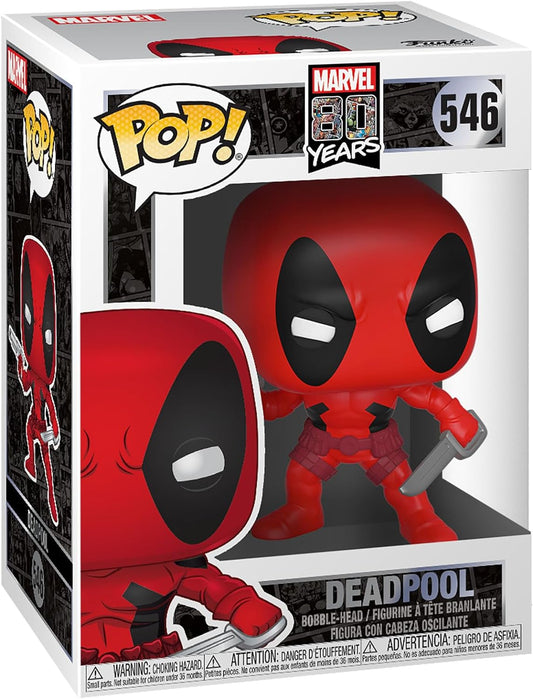 Marvel 80th First Appearance Deadpool Funko Pop! Vinyl Figure #546 W/Protector - LeCharms & Co.