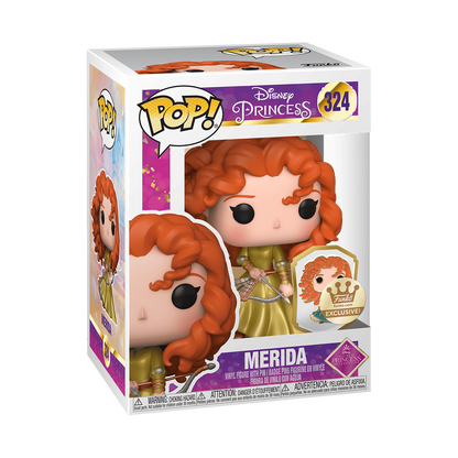 POP Disney Princess Funko Vinyl Figure | Merida Brave (Gold) with Pin - LeCharms & Co.