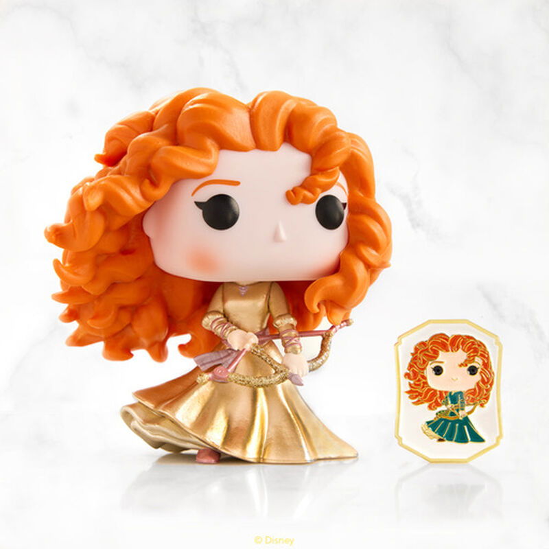 POP Disney Princess Funko Vinyl Figure | Merida Brave (Gold) with Pin - LeCharms & Co.