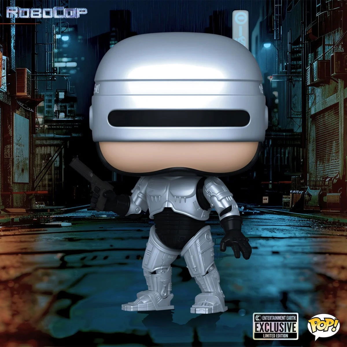 RoboCop Metallic Funko Pop! Vinyl Figure #1638 - EE Exclusive W/Protector Bundle - LeCharms & Co.