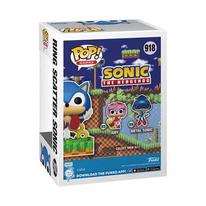 Sonic the Hedgehog Ring Scatter Sonic Funko Pop! Vinyl Figure #918 - Previews Exclusive W/Protector Bundle - LeCharms & Co.