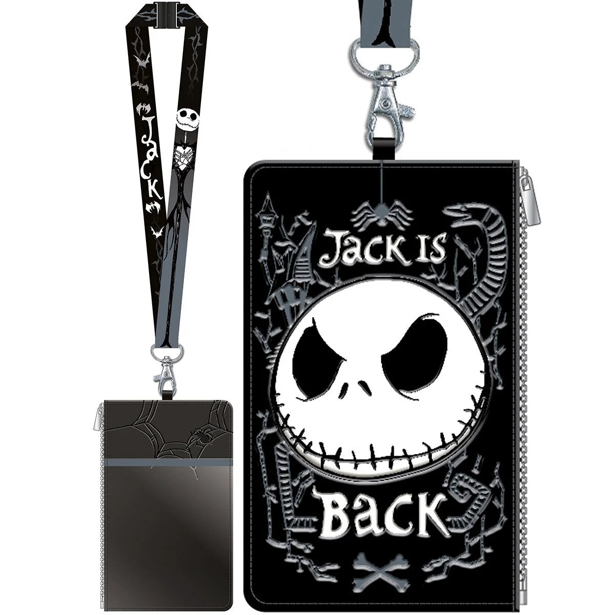 The Nightmare Before Christmas Jack Skellington Lanyard with Passport Holder - LeCharms & Co.