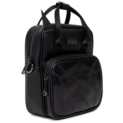 Buckle-Down DC Comics Bag, Cross Body, Batman Embossed Armor Texture Black, Vegan Leather