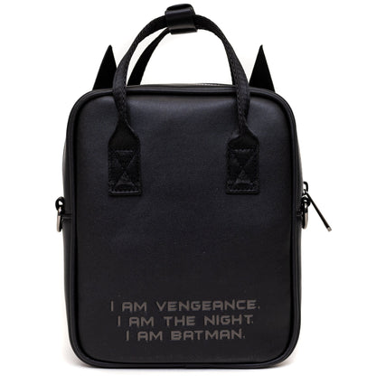 Buckle-Down DC Comics Bag, Cross Body, Batman Embossed Armor Texture Black, Vegan Leather