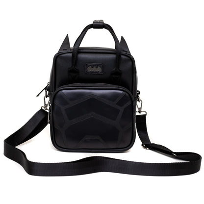 Buckle-Down DC Comics Bag, Cross Body, Batman Embossed Armor Texture Black, Vegan Leather
