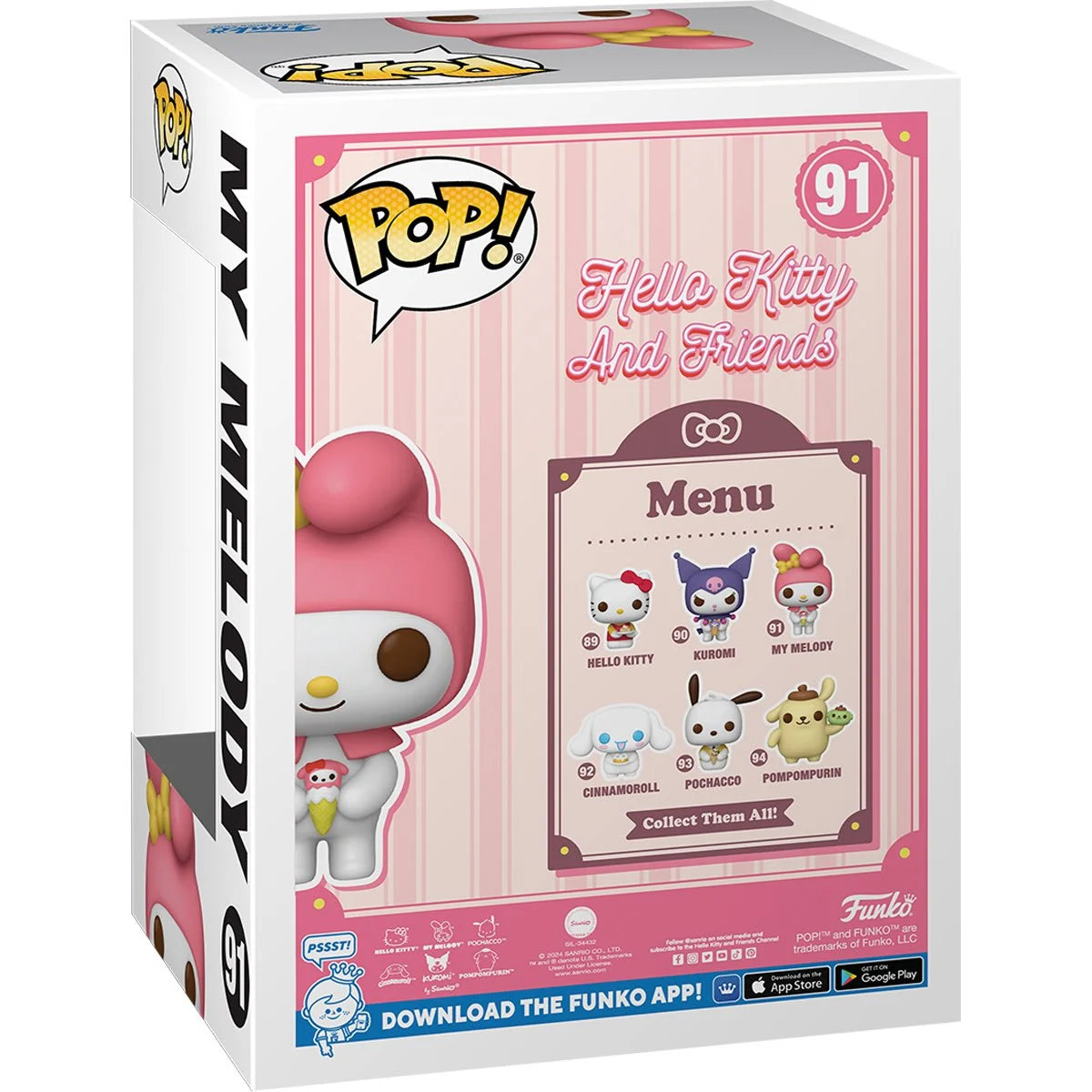 Hello Kitty and Friends My Melody with Dessert Funko Pop! Vinyl Figure #91 W/Protector