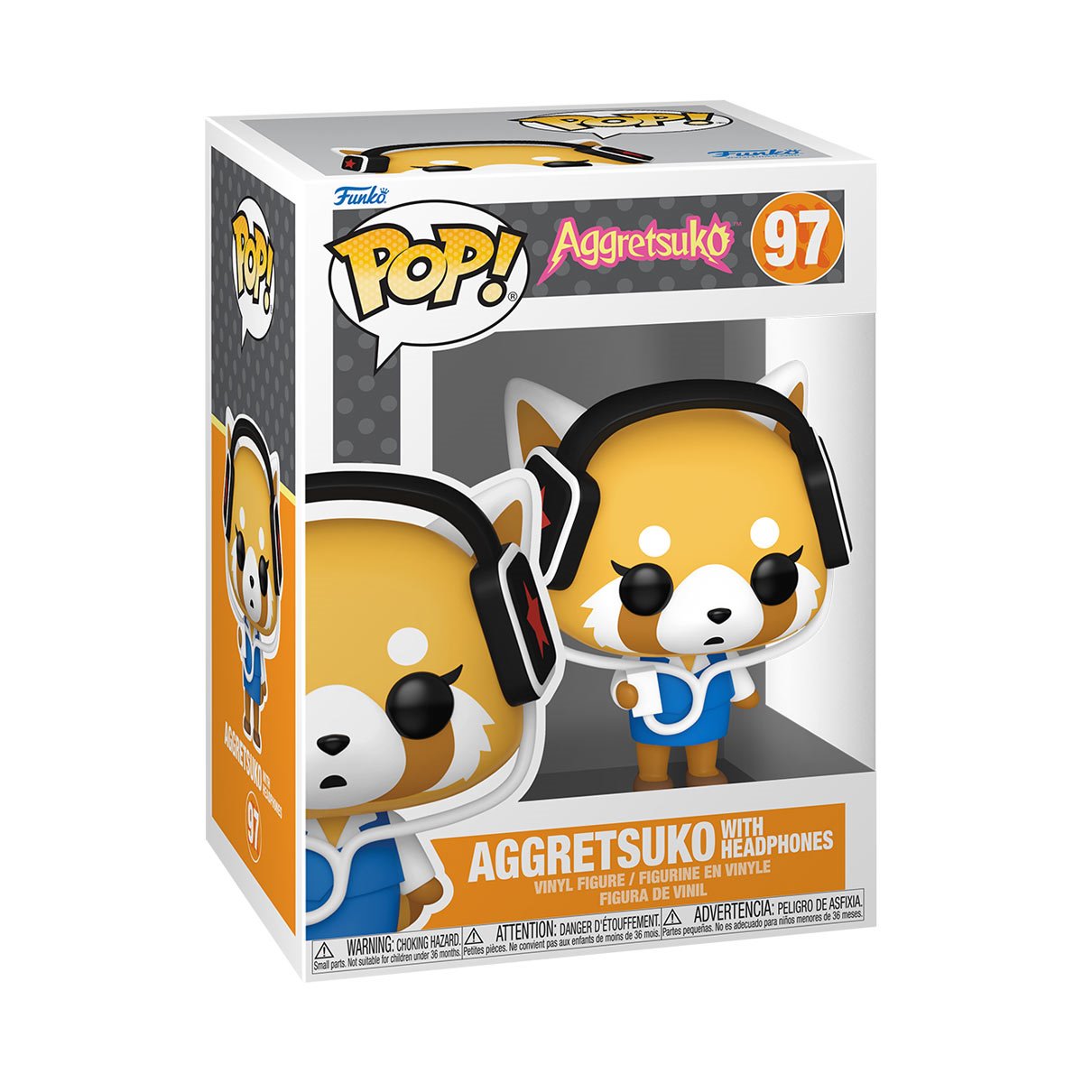 Sanrio Aggretsuko with Headphones Funko Pop! Vinyl Figure #97 W/Protector