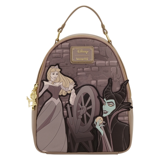 Loungefly Disney: Sleeping Beauty & Maleficent Spinning Wheel Mini Backpack