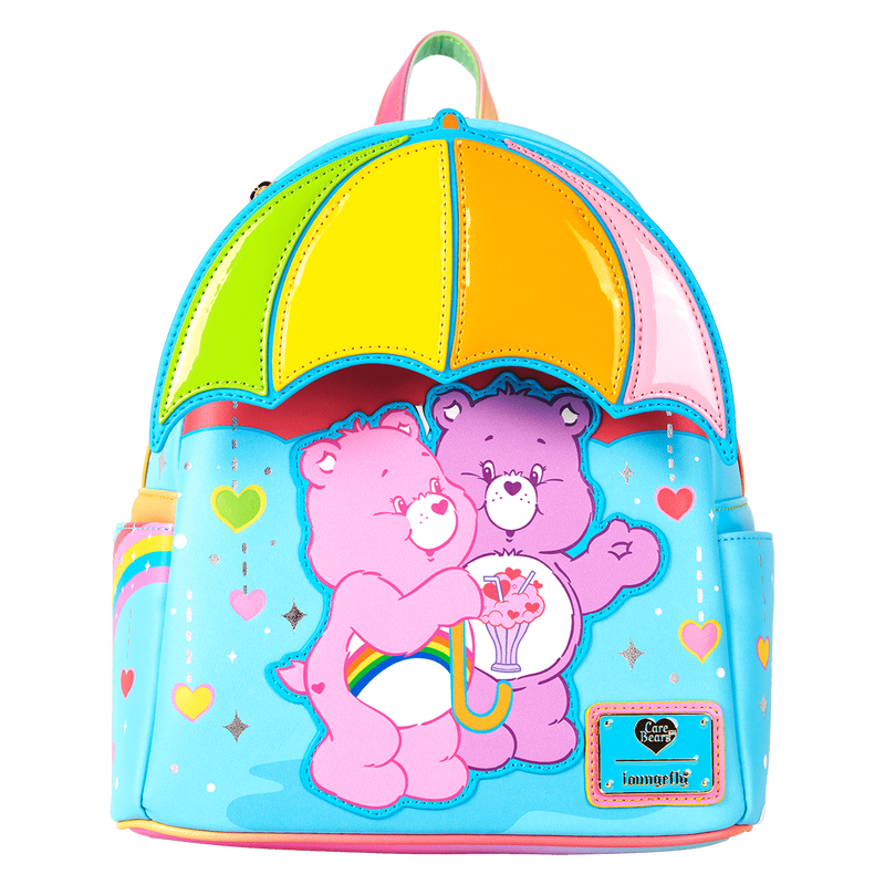 Loungefly Care Bears Cheer Bear & Share Bear Rainbow Umbrella Mini Backpack