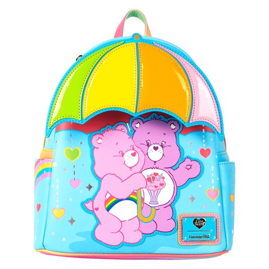 Loungefly Care Bears Cheer Bear & Share Bear Rainbow Umbrella Mini Backpack