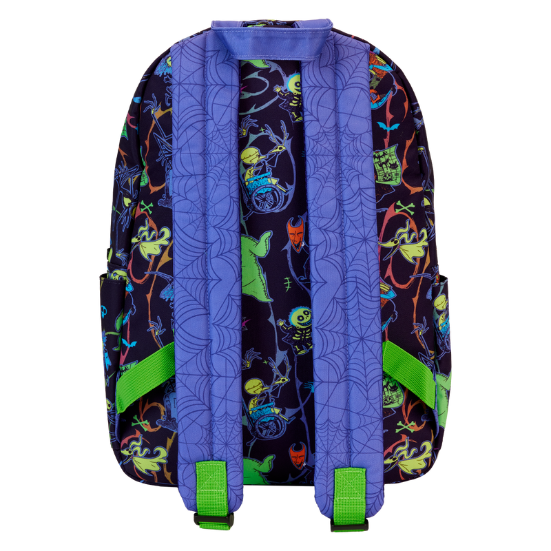Loungefly Nightmare Before Christmas Neon Glow All-Over Print Nylon Full-Size Backpack