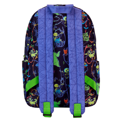 Loungefly Nightmare Before Christmas Neon Glow All-Over Print Nylon Full-Size Backpack