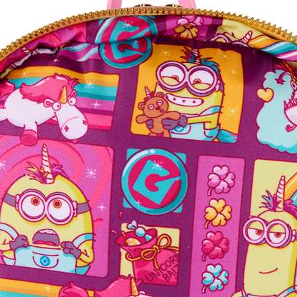Loungefly Minions Fluffy Unicorn Rainbow Mini Backpack