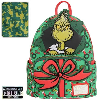 Loungefly How the Grinch Stole Christmas Grinch Christmas Present Mini-Backpack - Entertainment Earth Exclusive