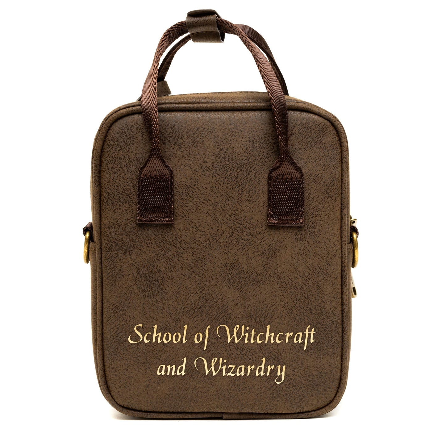 Buckle-Down The Wizarding World of Harry Potter Bag, Cross Body, Harry Potter Hogwarts School of Witchcraft and Wizardry Brown, Vegan Leather