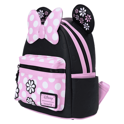 Loungefly Disney
Minnie Mouse Floral Rock The Dots Mini Backpack