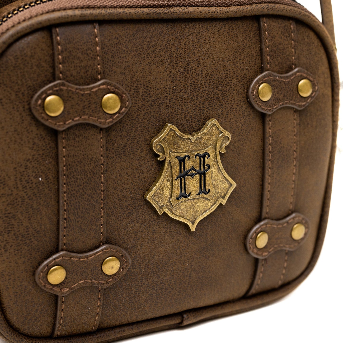 Buckle-Down The Wizarding World of Harry Potter Bag, Cross Body, Harry Potter Hogwarts School of Witchcraft and Wizardry Brown, Vegan Leather