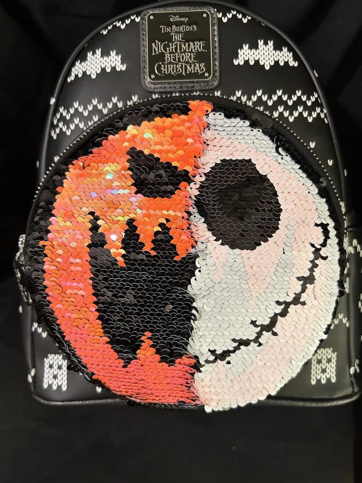 Loungefly Nightmare Before Christmas Sequin face Jack Mini Backpack