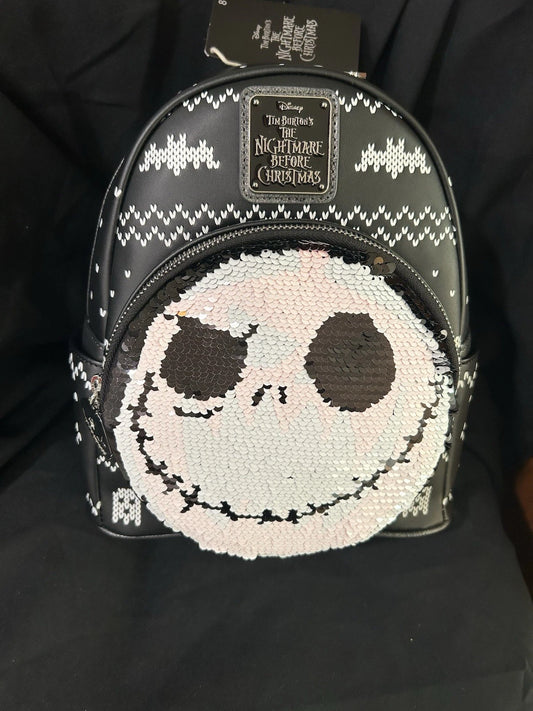 Loungefly Nightmare Before Christmas Sequin face Jack Mini Backpack
