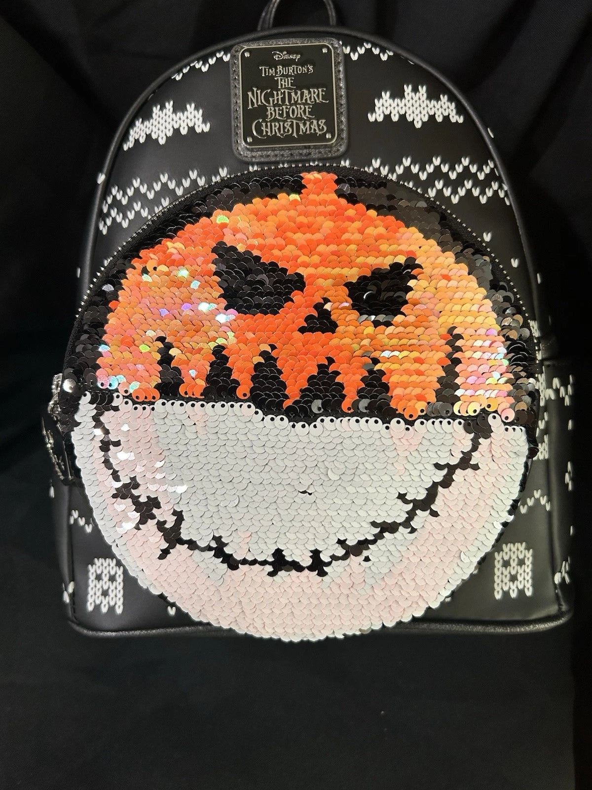 Loungefly Nightmare Before Christmas Sequin face Jack Mini Backpack