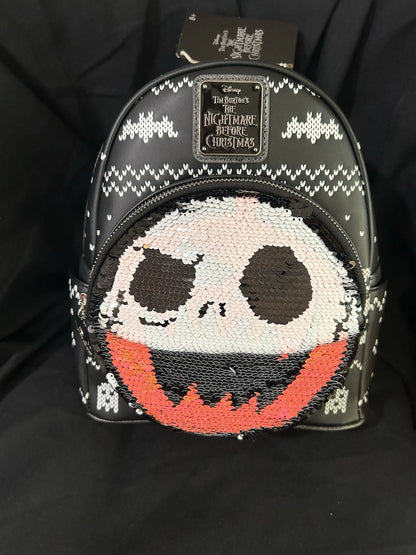 Loungefly Nightmare Before Christmas Sequin face Jack Mini Backpack